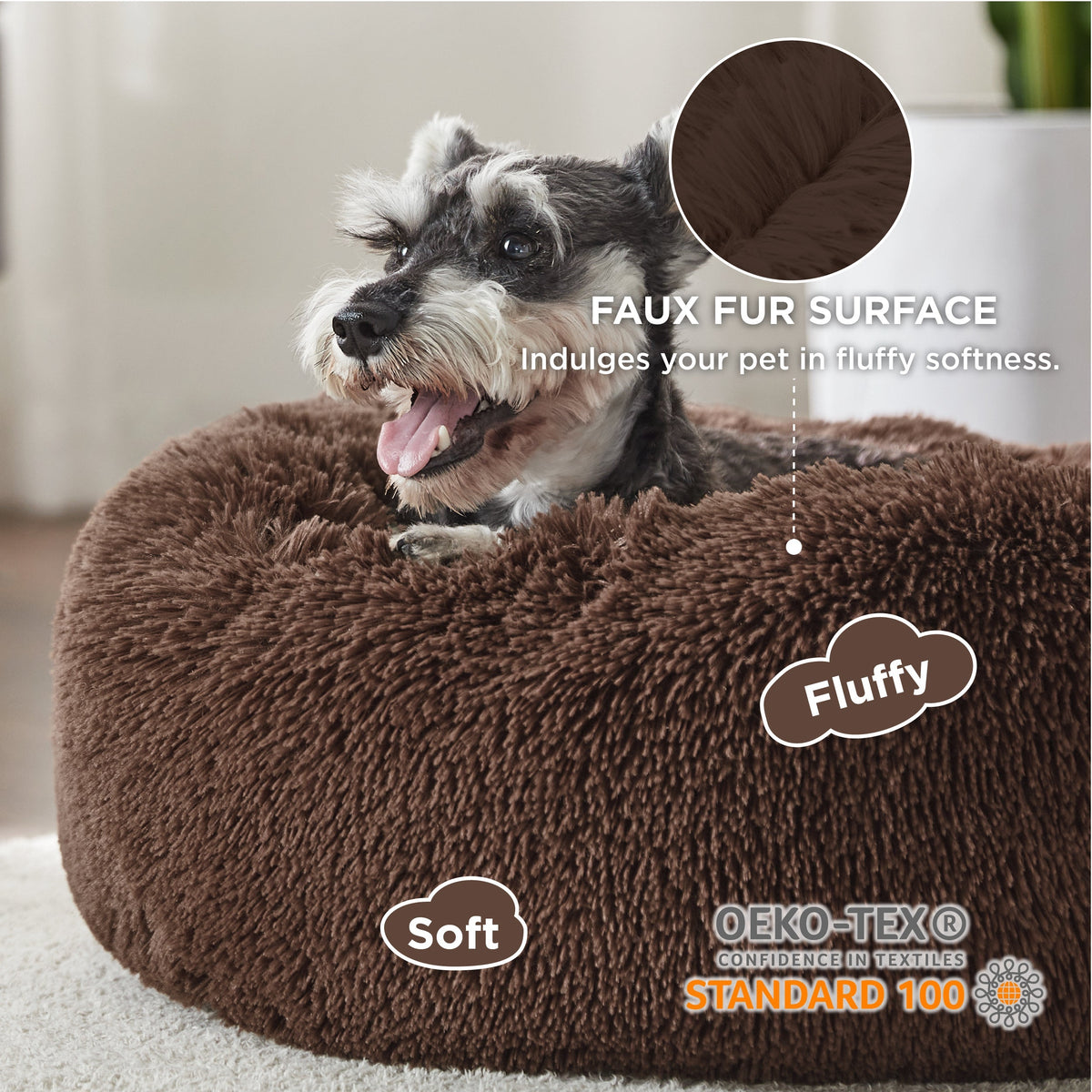 Calming Donut Bed for Dogs and Cats