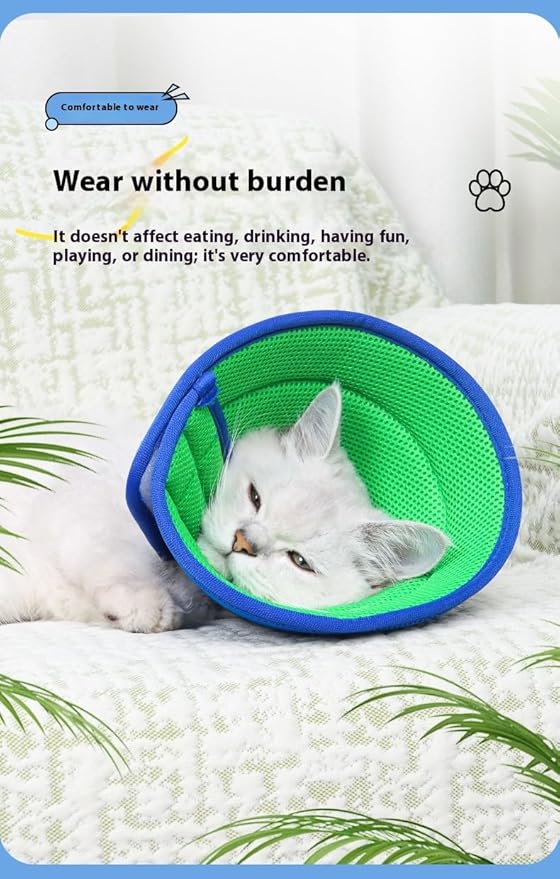 Soft Dog Cone Collar Alternative, Adjustable E-Collar for Surgery Recovery & Wound Protection. Comfy Elizabethan Cone for All Pets. (Blue, XXL(Fit 49-100 lb Dog))