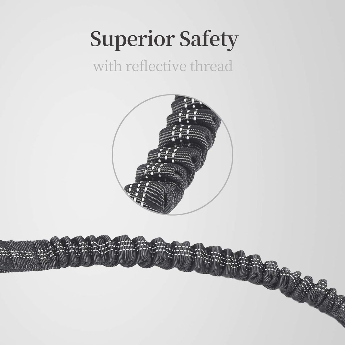 Double Dog Leash with Two Extra Traffic Handles, 360 Swivel No Tangle Dual Dog Walking Leash, Comfortable Shock Absorbing Reflective Bungee for Two Dogs (18~120 lbs, Black)